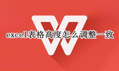 excel表格高度怎么调整一致 怎样同时调整excel表格高度