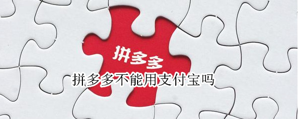 拼多多不能用支付宝吗