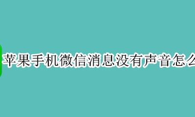 苹果微信消息没声音是什么情况 苹果手机微信消息没有声音怎么回事