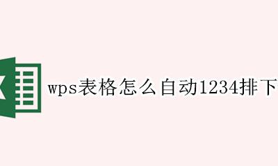 wps表格怎么自动1234排下去 wps文档怎么自动1234排下去