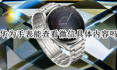 华为手表微信怎么看内容 华为手表能查看微信具体内容吗