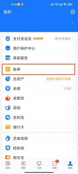 支付宝怎么查一年的支出和收入