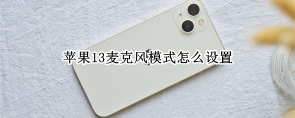 苹果13麦克风模式怎么设置