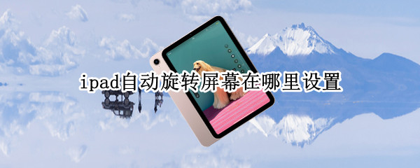 ipad自动旋转屏幕在哪里设置