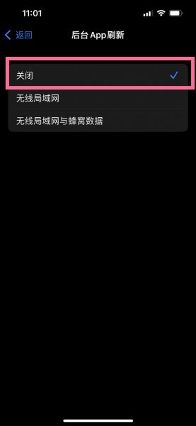 苹果13怎么关闭后台app刷新