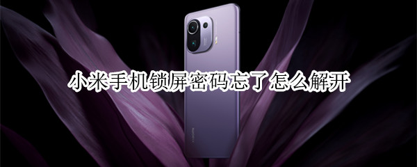 小米手机锁屏密码忘了怎么解开