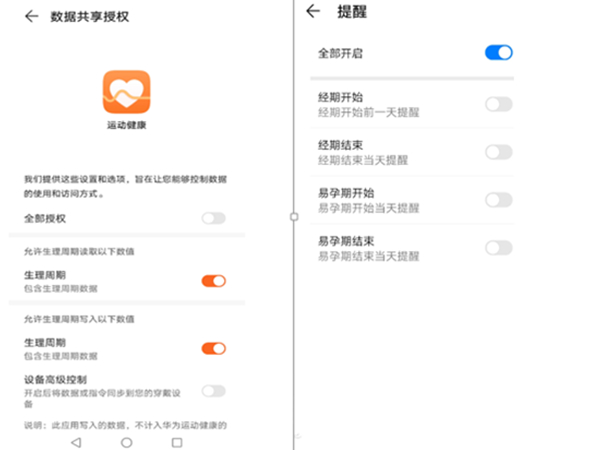 华为手环6怎么设置生理周期