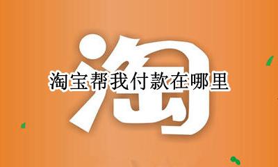 淘宝帮我付款在哪里 淘宝帮我付是怎么付款