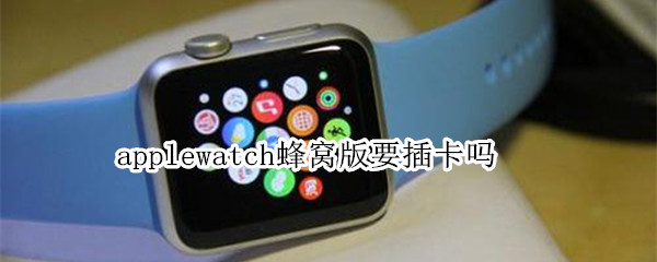 applewatch蜂窝版要插卡吗