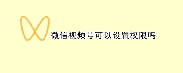 微信视频号可以设置权限吗