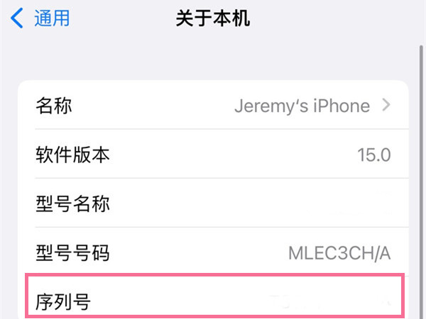 苹果13mini怎么查序列号