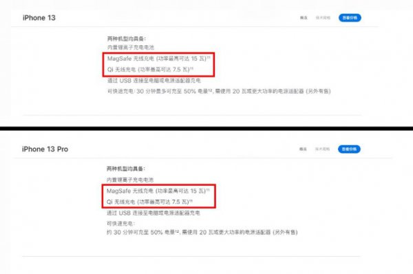iphone13pro无线充电多少w