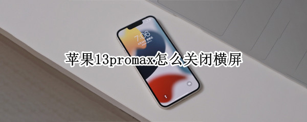 苹果13promax怎么关闭横屏