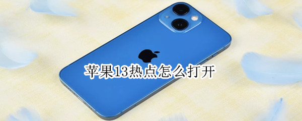 苹果13热点怎么打开