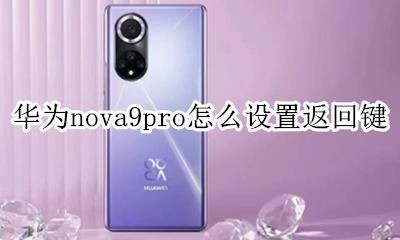 华为nova手机怎样设置返回键 华为nova9pro怎么设置返回键