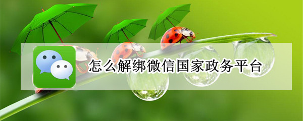 怎么解绑微信国家政务平台
