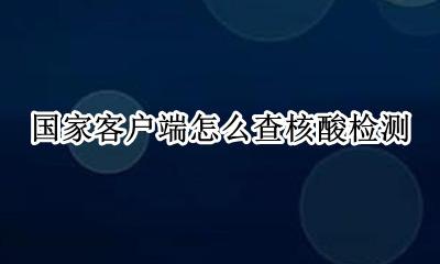 国家客户端怎么查核酸检测 国家政务服务平台怎么查核酸检测结果