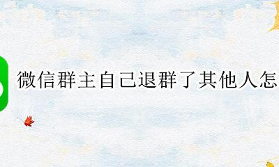 微信群群主退出来了怎么办 微信群主自己退群了其他人怎么办