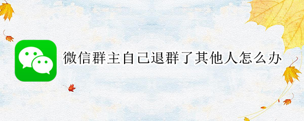 微信群主自己退群了其他人怎么办
