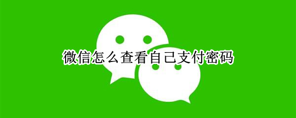 微信怎么查看自己支付密码