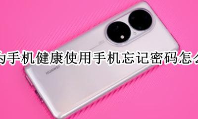 华为手机健康使用密码忘记了怎么办 华为手机健康使用手机忘记密码怎么办