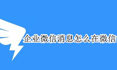 微信怎么看企业微信信息 企业微信消息怎么在微信内查看