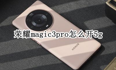 荣耀magic3pro怎么开5g 荣耀magic3pro怎么开防抖