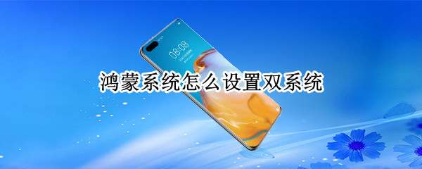 鸿蒙系统怎么设置双系统