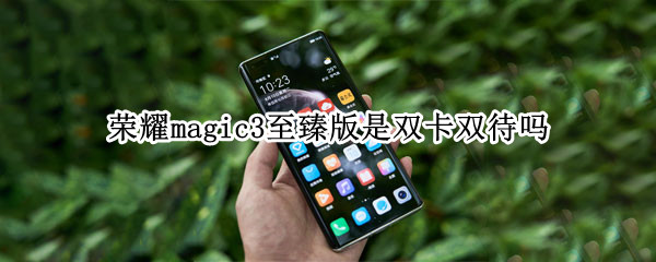 荣耀magic3至臻版是双卡双待吗