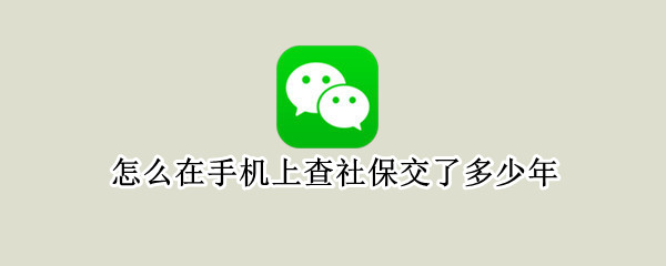 怎么在手机上查社保交了多少年