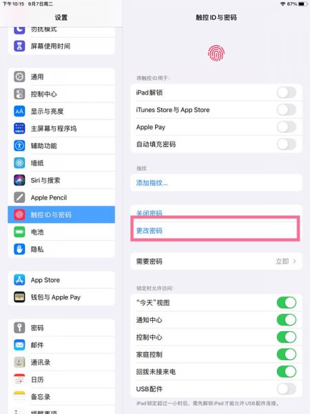 ipad怎么改密码
