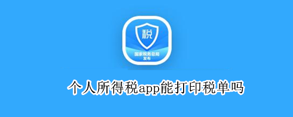 个人所得税app能打印税单吗