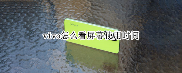 vivo怎么看屏幕使用时间