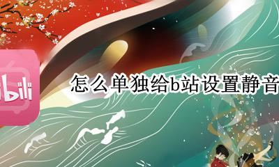 b站的静音设置 怎么单独给b站设置静音