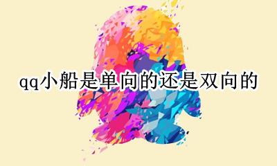 qq小船是单向的还是双向的 qq大船是单方的还是双方的