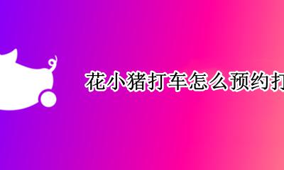 花小猪打车怎么预约打车 花小猪打车可以预约打车吗