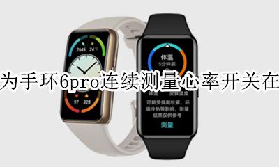 华为手环b6连续测量心率开关在哪 华为手环6pro连续测量心率开关在哪