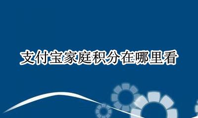 支付宝家庭积分在哪里看 支付宝积分规则在哪儿查看