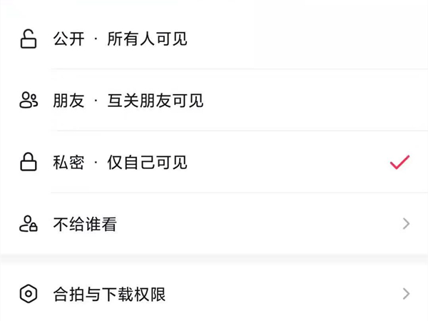 抖音可以设置只给一个人看吗