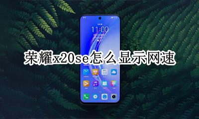 荣耀x20网速显示 荣耀x20se怎么显示网速