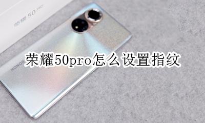荣耀50怎么设置指纹 荣耀50pro怎么设置指纹