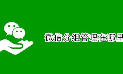 微信分组管理在哪里 微信的分组管理在哪