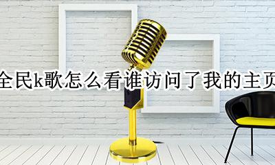 全民k歌什么叫访问了你的主页 全民k歌怎么看谁访问了我的主页