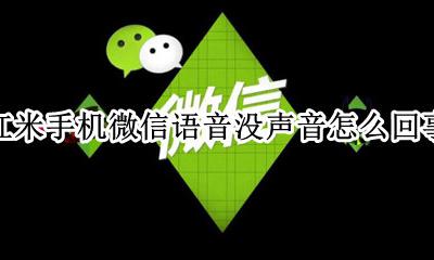 红米手机微信发语音没声音 红米手机微信语音没声音怎么回事