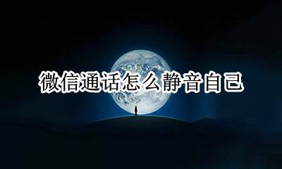 微信通话怎么静音自己 微信电话如何静音自己