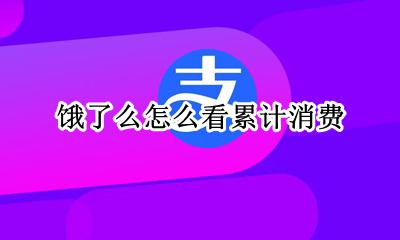饿了么怎么看累计消费 饿了么怎么看消费记录