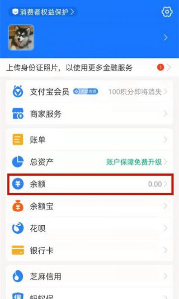 支付宝怎么从银行卡转到余额