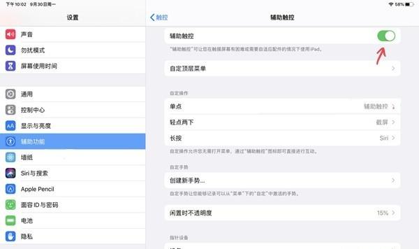 ipad返回键怎么设置