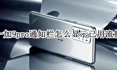 一加9怎么显示流量使用情况 一加9pro通知栏怎么显示已用流量