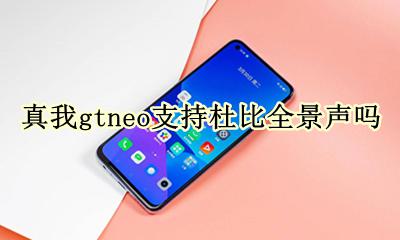 realme真我gtneo支持杜比全景声吗 有杜比音效吗